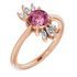 Pink Tourmaline Ring in 14 Karat Rose Gold Pink Tourmaline & 1/4 Carat Diamond Ring