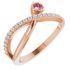 Pink Tourmaline Ring in 14 Karat Rose Gold Pink Tourmaline & 1/5 Carat Diamond Ring