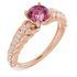 Pink Tourmaline Ring in 14 Karat Rose Gold Pink Tourmaline & 1/8 Carat Diamond Ring