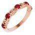 Natural Ruby Ring in 14 Karat Rose Gold Ruby Stackable Link Ring