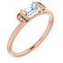 Genuine Sapphire Ring in 14 Karat Rose Gold Sapphire & .02 Carat Diamond Stackable Ring