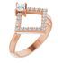 Genuine Sapphire Ring in 14 Karat Rose Gold Sapphire & 1/5 Carat Diamond Geometric Ring