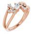 Genuine Sapphire Ring in 14 Karat Rose Gold Sapphire & 1/8 Carat Diamond Bypass Ring