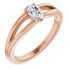 Genuine Sapphire Ring in 14 Karat Rose Gold Sapphire Solitaire Youth Ring