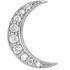 White Diamond Earrings in 14 Karat White Gold .04 Carat Diamond Crescent Moon Single Earring