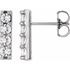 White Diamond Earrings in 14 Karat White Gold 1/2 Carat Diamond Bar Earrings