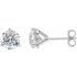 White Diamond Earrings in 14 Karat White Gold 1 Carat Diamond Stud Earrings