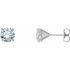 White Diamond Earrings in 14 Karat White Gold 2 Carat Diamond 4-Prong CocKaratail-Style Earrings