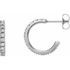 White Diamond Earrings in 14 Karat White Gold 5/8 Carat Diamond French-Set J-Hoop Earrings - VS F+ Canada Mark