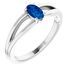Genuine Sapphire Ring in 14 Karat White Gold Genuine Sapphire Solitaire Youth Ring