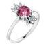 Pink Tourmaline Ring in 14 Karat White Gold Pink Tourmaline & 1/4 Carat Diamond Ring