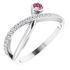 Pink Tourmaline Ring in 14 Karat White Gold Pink Tourmaline & 1/5 Carat Diamond Ring
