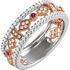 Natural Ruby Ring in 14 Karat White & Rose Gold Ruby & 3/4 Carat Diamond Ring