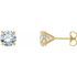 14 Karat Yellow Gold 1.5 Carat Weight Diamond 4-Prong Cocktail-Style Earrings