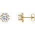 White Diamond Earrings in 14 Karat Yellow Gold 1 1/8 Carat Diamond Earrings
