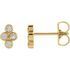 White Diamond Earrings in 14 Karat Yellow Gold 1/10 Carat Diamond Bezel-Set Cluster Earrings