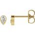 White Diamond Earrings in 14 Karat Yellow Gold 1/10 Carat Diamond Micro Bezel-Set Earrings