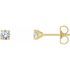 White Diamond Earrings in 14 Karat Yellow Gold 1/2 Carat Diamond 4-Prong CocKaratail-Style Earrings - SI2-SI3 G-H Canada Mark