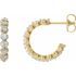 White Diamond Earrings in 14 Karat Yellow Gold 1 3/8 Carat Diamond Hoop Earrings
