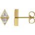 White Diamond Earrings in 14 Karat Yellow Gold 1 3/8 Carat DiamondTwo-Stone Bezel-Set Earrings