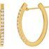 White Diamond Earrings in 14 Karat Yellow Gold 1/3 Carat Diamond 20 mm Hoop Earrings