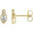 White Diamond Earrings in 14 Karat Yellow Gold 1/3 Carat Diamond Bezel-Set Earrings