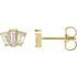 14 Karat Yellow Gold.33 Carat Weight Diamond Geometric Cluster Earrings