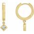 White Diamond Earrings in 14 Karat Yellow Gold 1/3 Carat Diamond Hinged Hoop Earrings