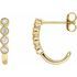 White Diamond Earrings in 14 Karat Yellow Gold 1/4 Carat Diamond J-Hoop Earrings