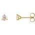 White Diamond Earrings in 14 Karat Yellow Gold 1/5 Carat Diamond 3-Prong Earrings - VS F+