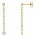 White Diamond Earrings in 14 Karat Yellow Gold 1/5 Carat Diamond Bezel Set ChaEarrings