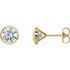 White Diamond Earrings in 14 Karat Yellow Gold 1/5 Carat Diamond CocKaratail-Style Earrings