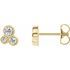 White Diamond Earrings in 14 Karat Yellow Gold 1/5 Carat Diamond Geometric Cluster Earrings