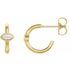 White Diamond Earrings in 14 Karat Yellow Gold 1/8 Carat Diamond Hoop Earrings