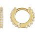 White Diamond Earrings in 14 Karat Yellow Gold 3/8 Carat Diamond Hinged 14 mm Hoop Earrings