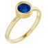 Genuine Sapphire Ring in 14 Karat Yellow Gold 5.5 mm Round Genuine Sapphire Ring