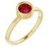 Natural Ruby Ring in 14 Karat Yellow Gold 5.5 mm Round Ruby Ring
