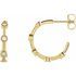 White Diamond Earrings in 14 Karat Yellow Gold 5/8 Carat Diamond Bezel-Set Hoop Earrings