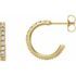 White Diamond Earrings in 14 Karat Yellow Gold 5/8 Carat Diamond French-Set J-Hoop Earrings - VS F+ Canada Mark