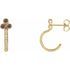 Genuine Alexandrite Earrings in 14 Karat Yellow Gold Alexandrite & 1/4 Carat Diamond J-Hoop Earrings