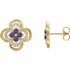 Genuine Alexandrite Earrings in 14 Karat Yellow Gold Alexandrite & 1/5 Carat Diamond Clover Earrings
