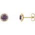 Genuine Alexandrite Earrings in 14 Karat Yellow Gold Alexandrite & 1/6 Carat Diamond Earrings