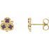 Genuine Alexandrite Earrings in 14 Karat Yellow Gold Alexandrite Three-Stone Earrings
