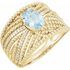 14 Karat Yellow Gold Aquamarine & .17 Carat Weight Diamond Ring