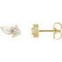 Fire Opal Earrings in 14 Karat Yellow Gold Australian Opal & 1/6 Carat Diamond Cluster Earrings