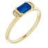 Genuine Sapphire Ring in 14 Karat Yellow Gold Genuine Sapphire & .02 Carat Diamond Stackable Ring