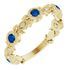 Genuine Sapphire Ring in 14 Karat Yellow Gold Genuine Sapphire & .03 Carat Diamond Leaf Ring