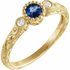 Genuine Sapphire Ring in 14 Karat Yellow Gold Genuine Sapphire & .04 Carat Diamond Ring