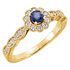 Buy 14 Karat Yellow Gold Blue Sapphire & 0.33 Carat Diamond Ring