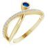 Genuine Sapphire Ring in 14 Karat Yellow Gold Genuine Sapphire & 1/5 Carat Diamond Ring
